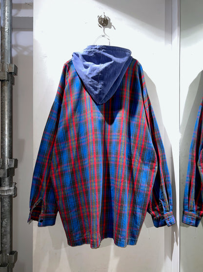 90s Vintage Gordon & Smith Hooded Flannel Shirt