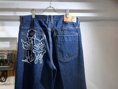 AIM × BAU Hand Painted Denim Pants