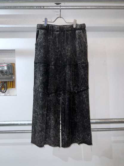 Acid Black Barrel Tiered Design Easy Pants
