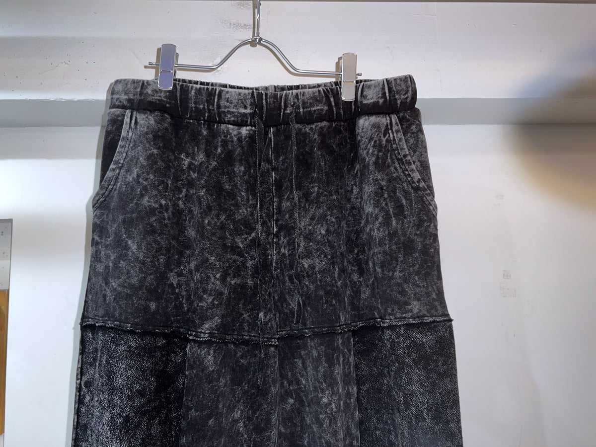 Acid Black Barrel Tiered Design Easy Pants