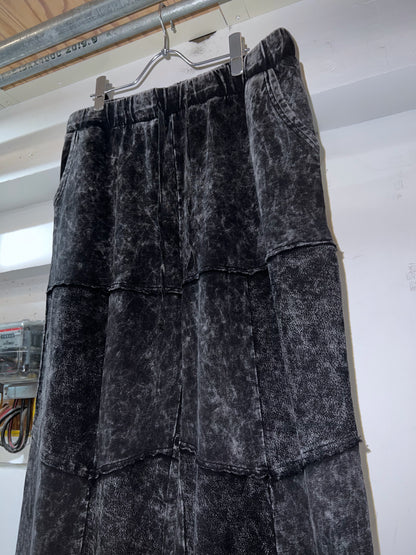 Acid Black Barrel Tiered Design Easy Pants