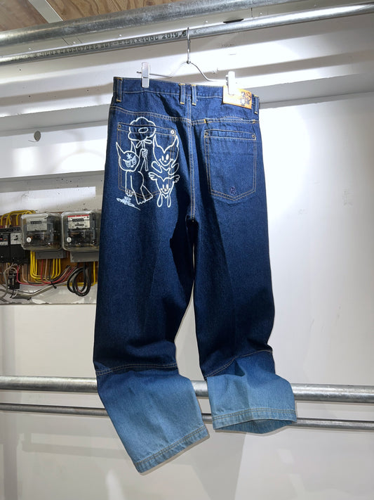 AIM × BAU Hand Painted Denim Pants