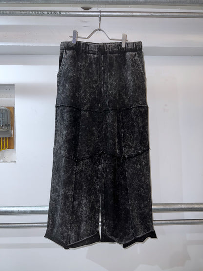 Acid Black Barrel Tiered Design Easy Pants
