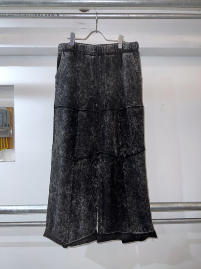 Acid Black Barrel Tiered Design Easy Pants
