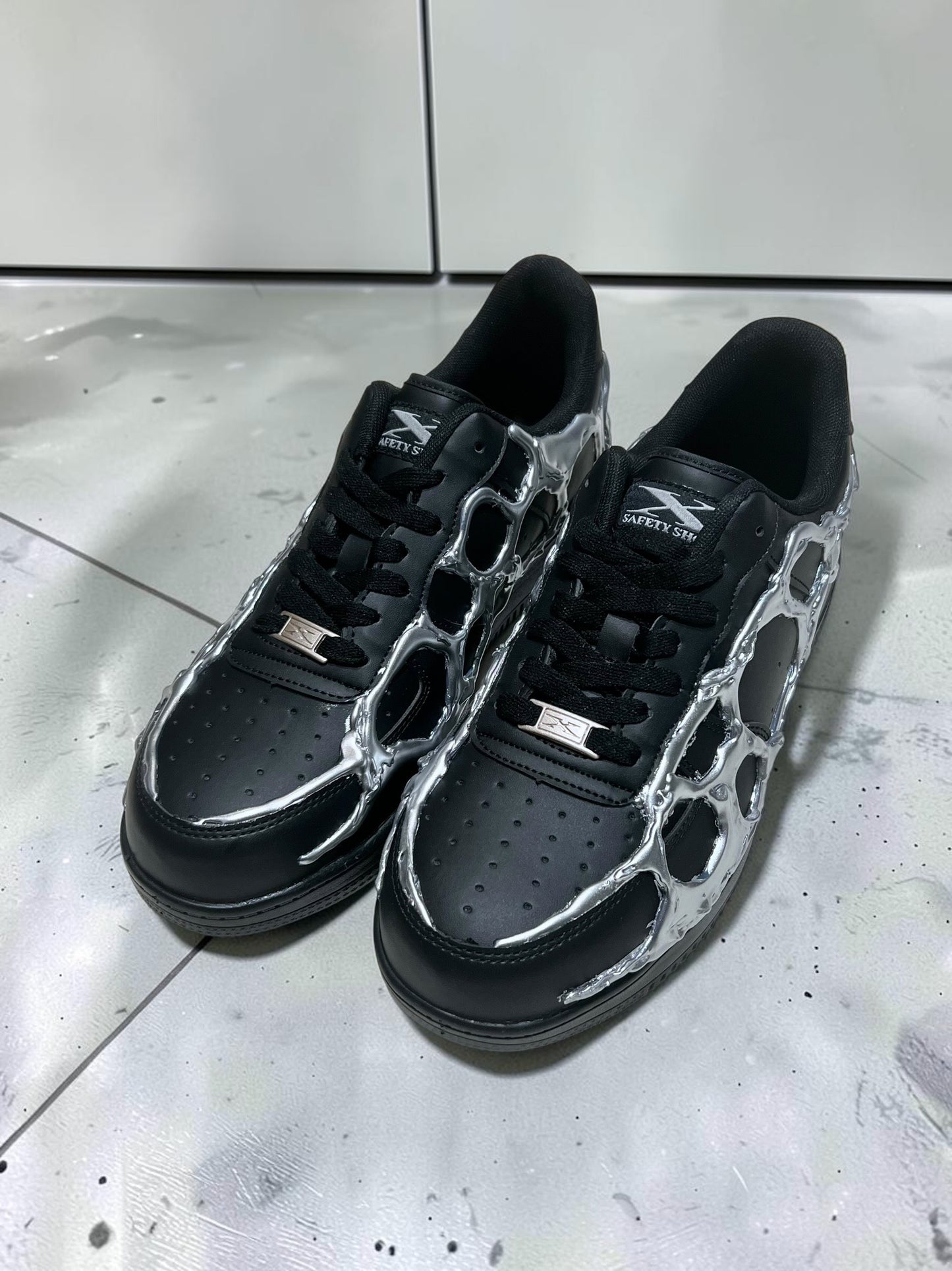 AIM × BAU Liquid Chrome Shoes