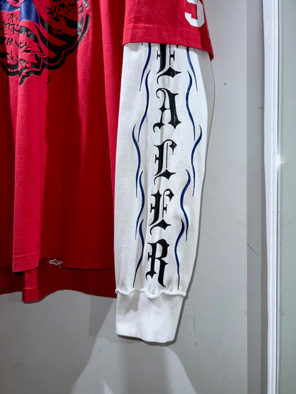 00's Studs & Graphic Fake Layered T-Shirt