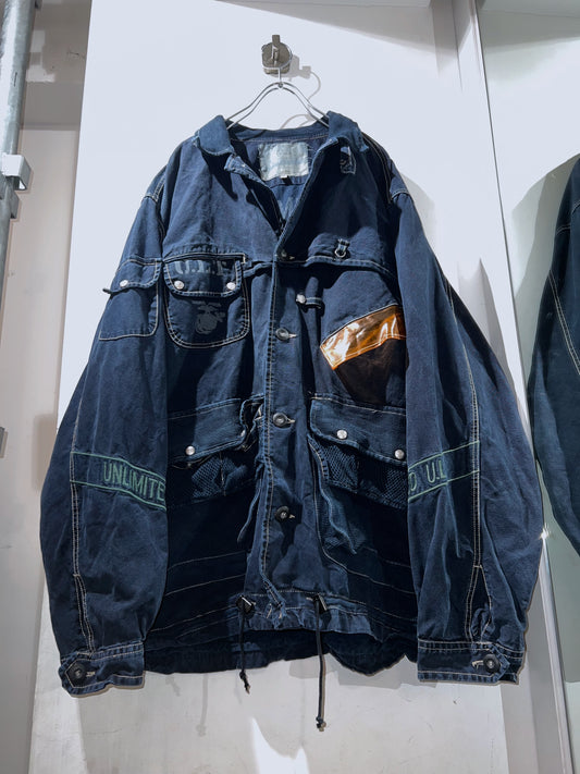 Vintage Euro Unlimited Jeans Military Style Jacket