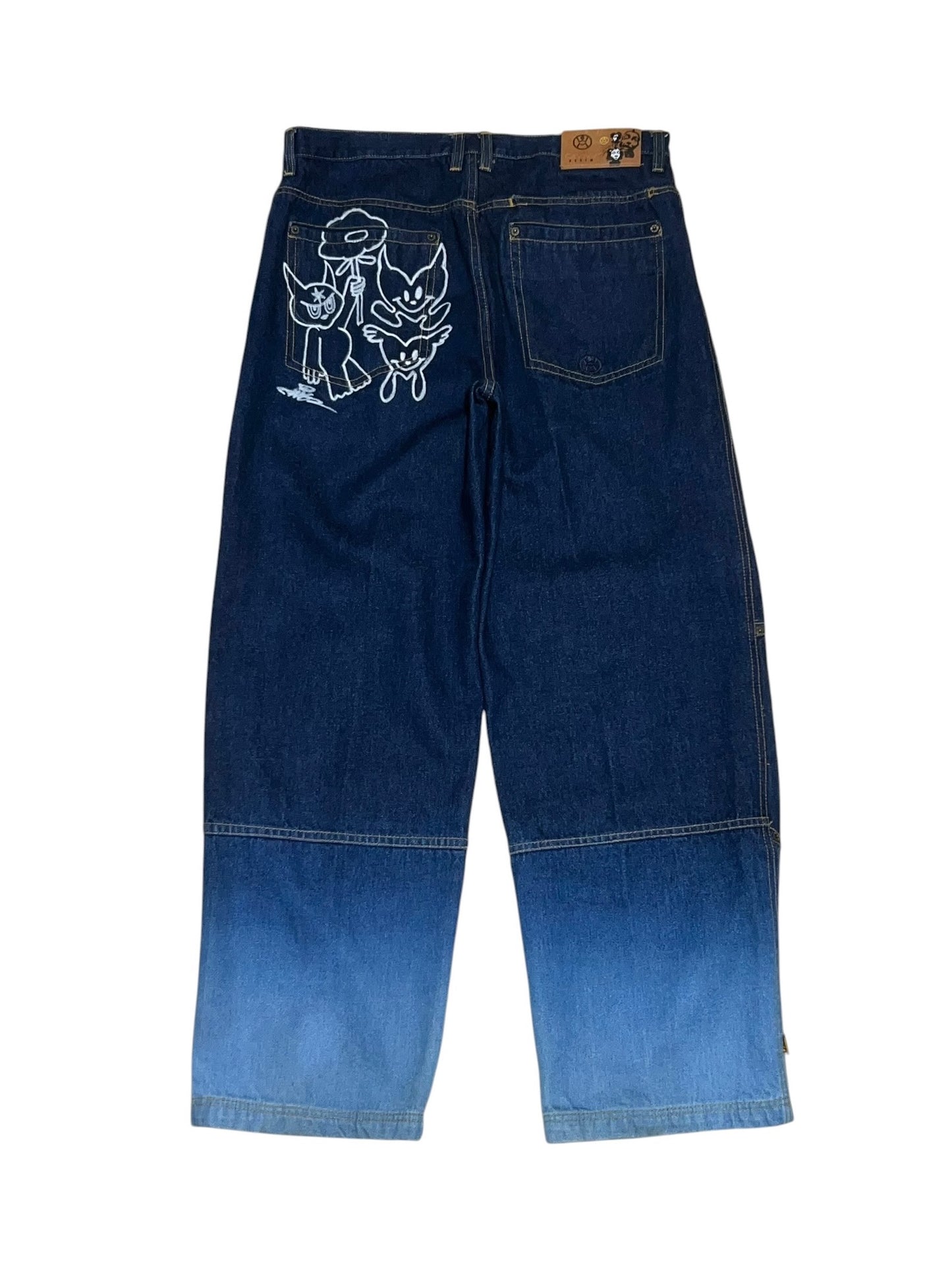 AIM × BAU Hand Painted Denim Pants