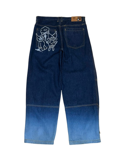 AIM × BAU Hand Painted Denim Pants