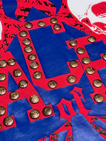 00's Studs & Graphic Fake Layered T-Shirt