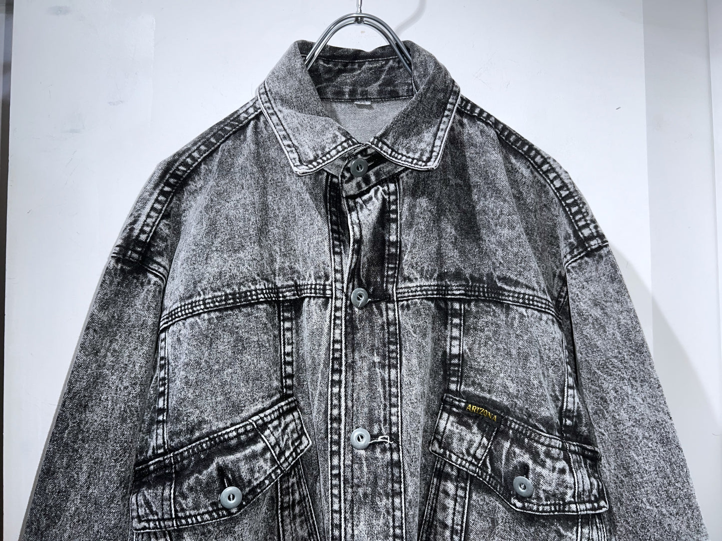 Vintage Euro Stone Wash Black Denim Shirt