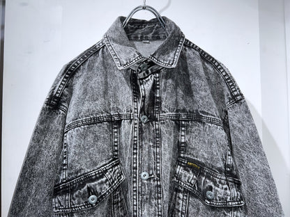 Vintage Euro Stone Wash Black Denim Shirt
