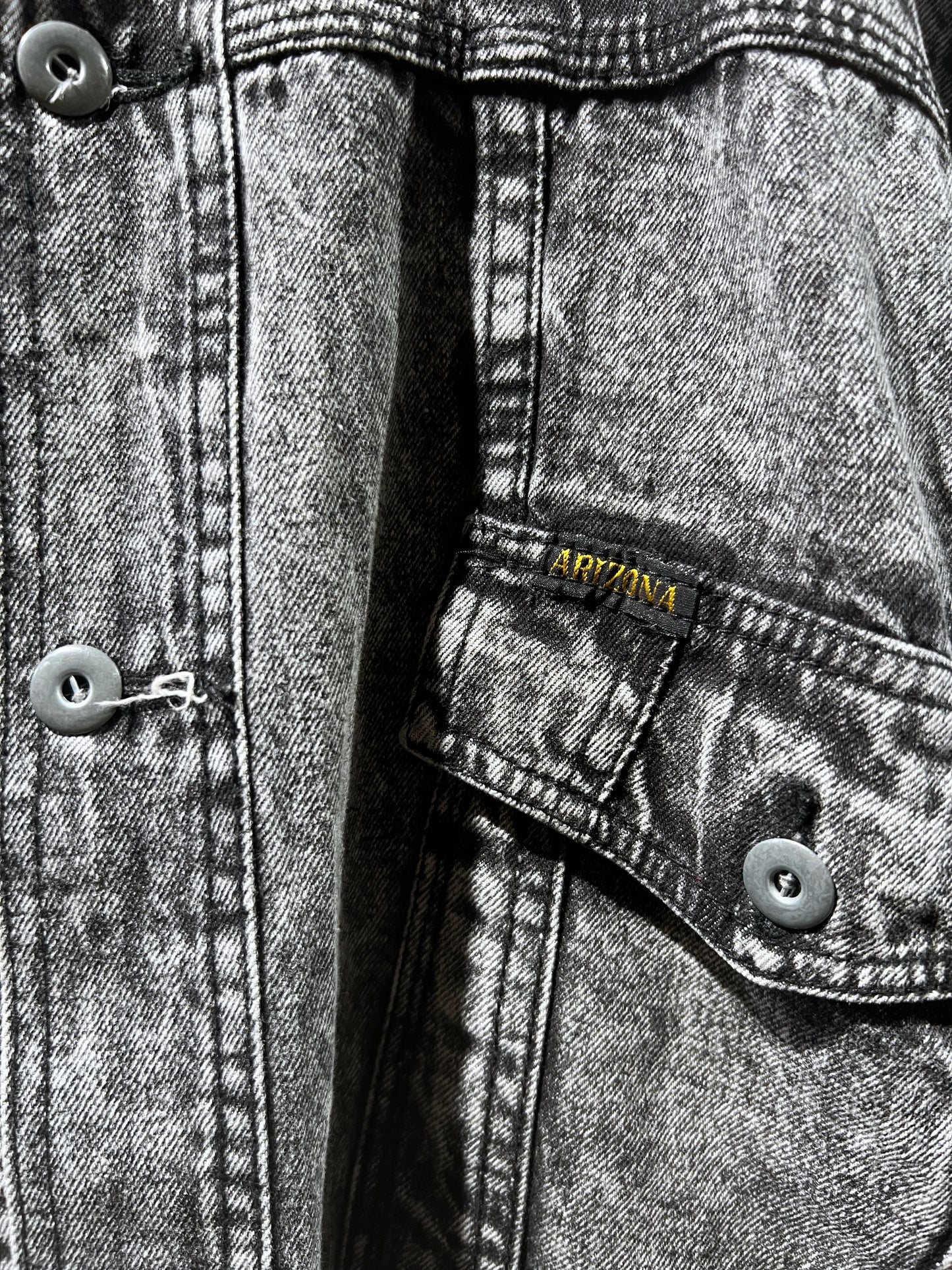 Vintage Euro Stone Wash Black Denim Shirt