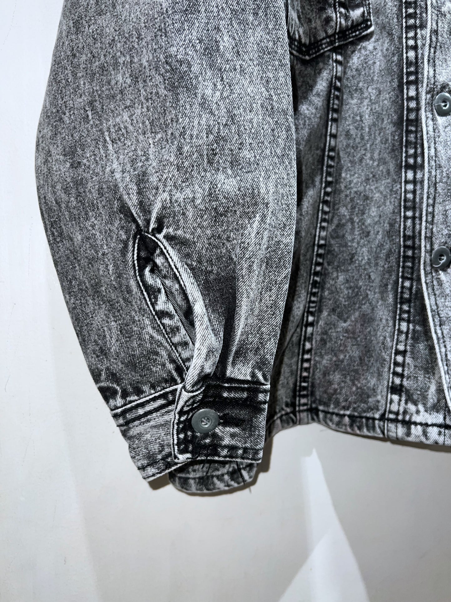 Vintage Euro Stone Wash Black Denim Shirt