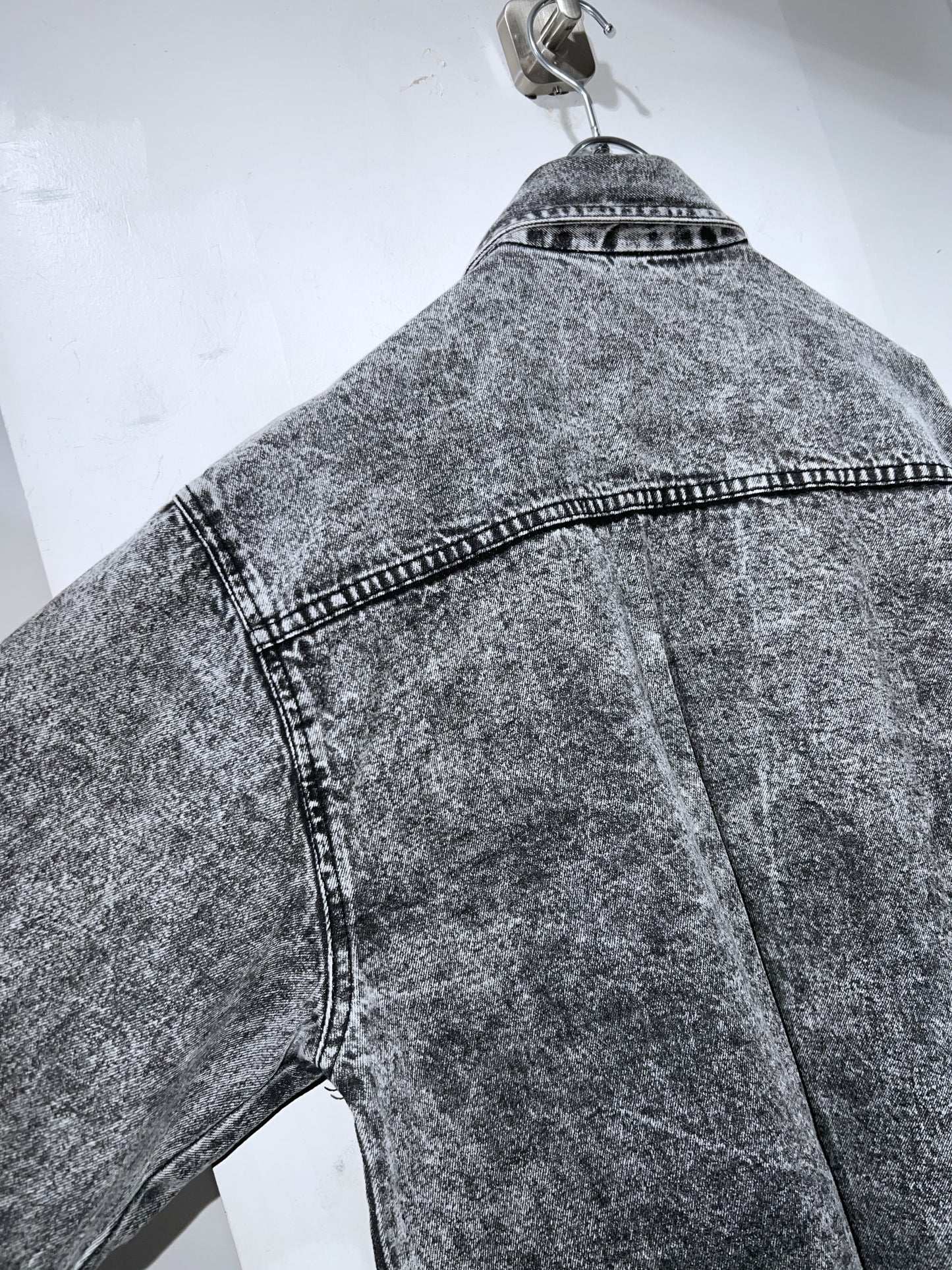 Vintage Euro Stone Wash Black Denim Shirt