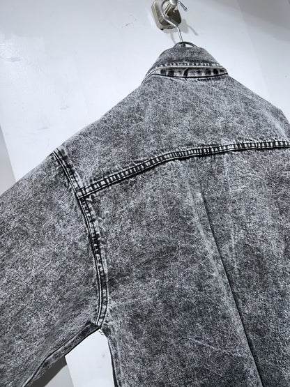 Vintage Euro Stone Wash Black Denim Shirt