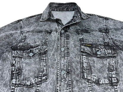 Vintage Euro Stone Wash Black Denim Shirt
