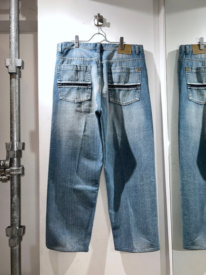 Royal Blue Jeans Wide Leg Denim Pants