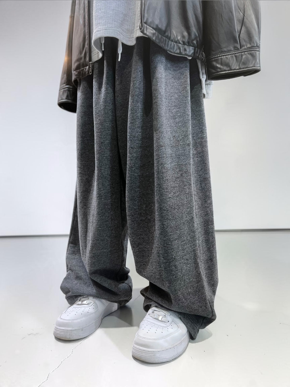 Mix Grey Loose Baggy Fleece Pants