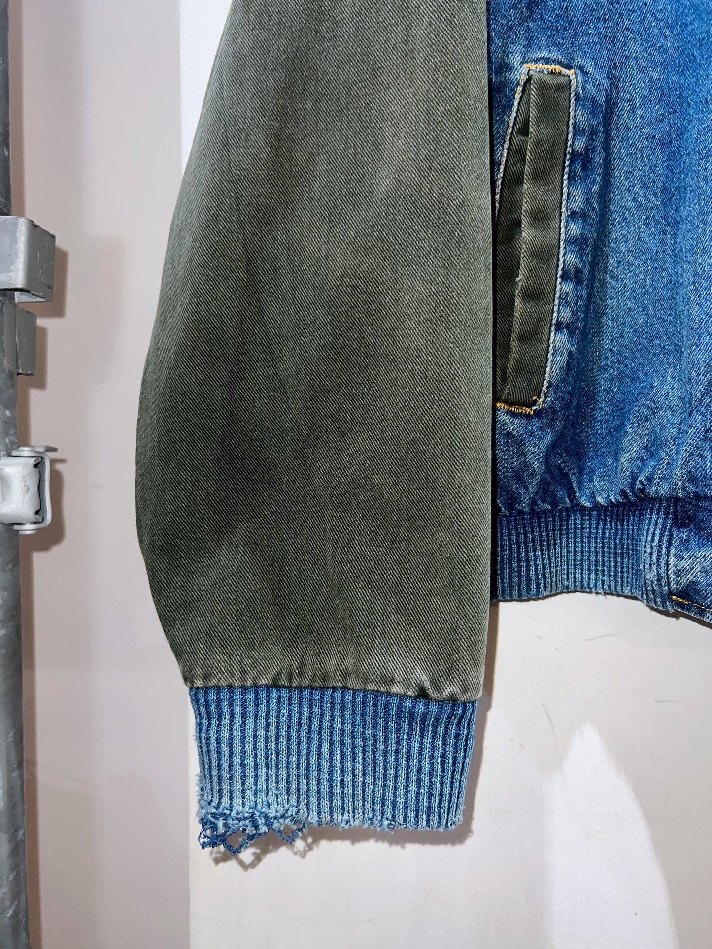 90s K-Products Denim Varsity Jacket