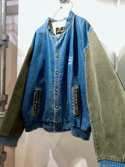 90s K-Products Denim Varsity Jacket