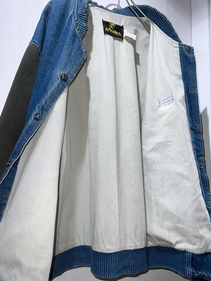 90s K-Products Denim Varsity Jacket