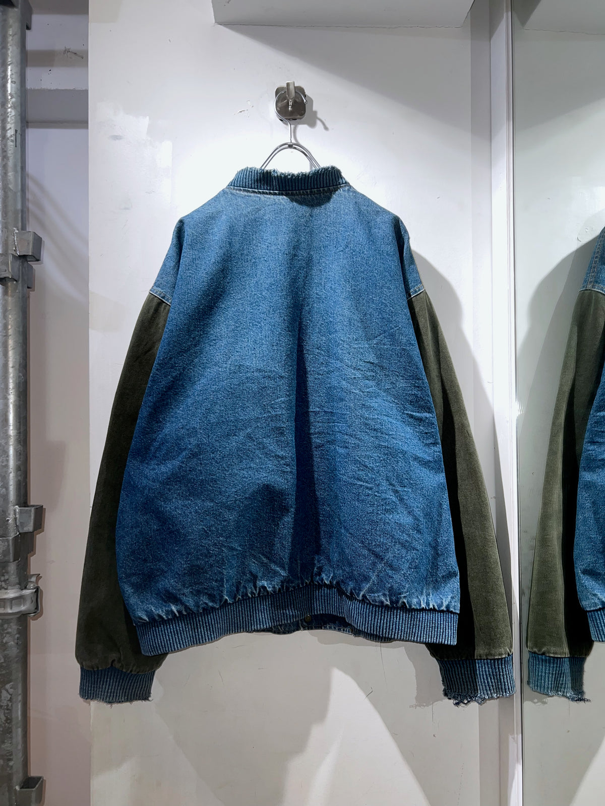 90s K-Products Denim Varsity Jacket