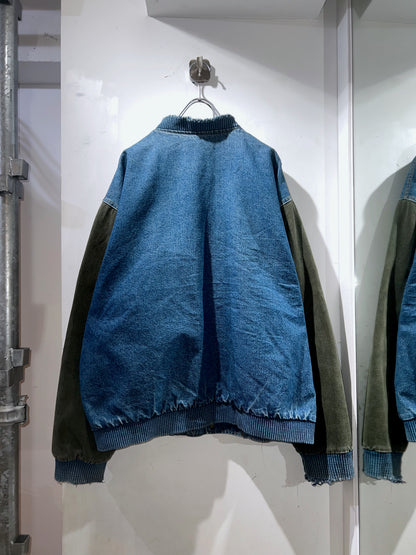 90s K-Products Denim Varsity Jacket