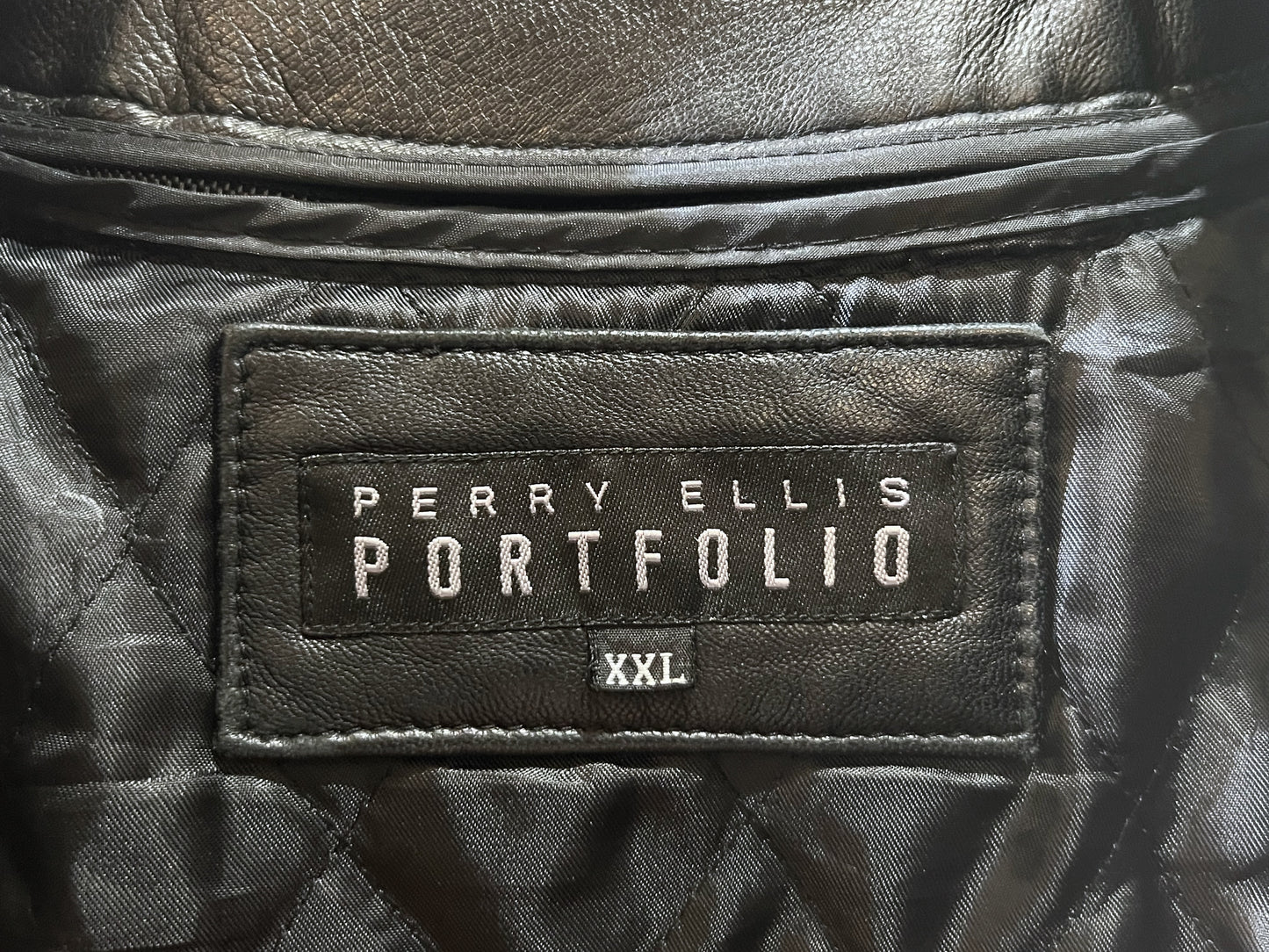 Perry Ellis Portfolio Oversized Leather Jacket