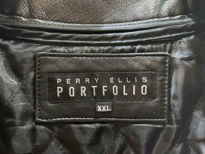 Perry Ellis Portfolio Oversized Leather Jacket