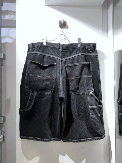 Black Baggy Denim Shorts