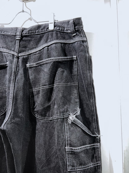 Black Baggy Denim Shorts