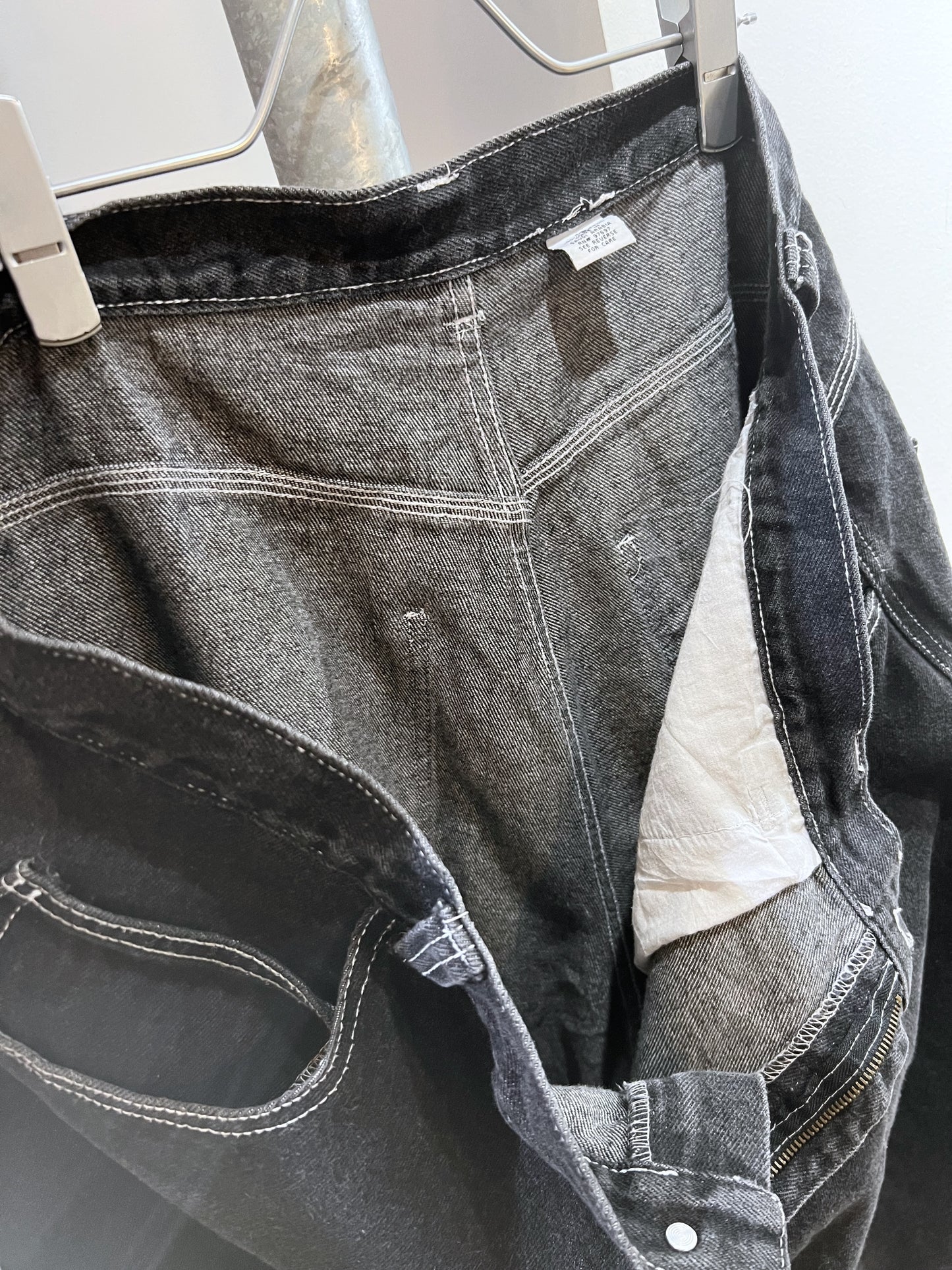 Black Baggy Denim Shorts