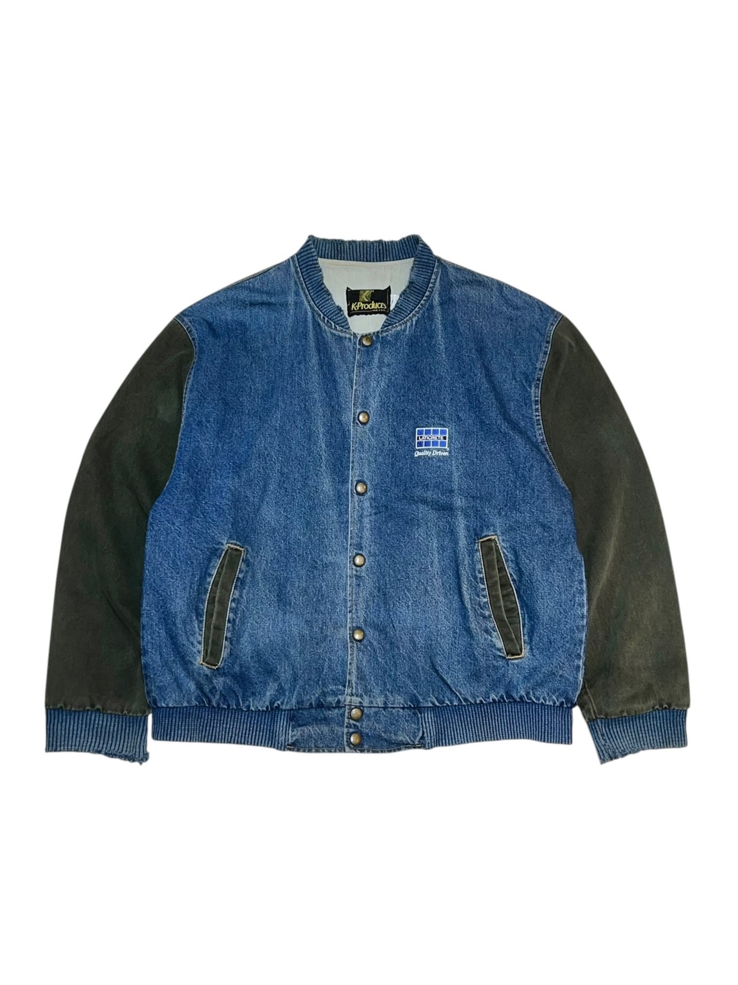 90s K-Products Denim Varsity Jacket