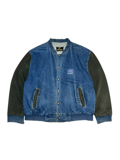 90s K-Products Denim Varsity Jacket
