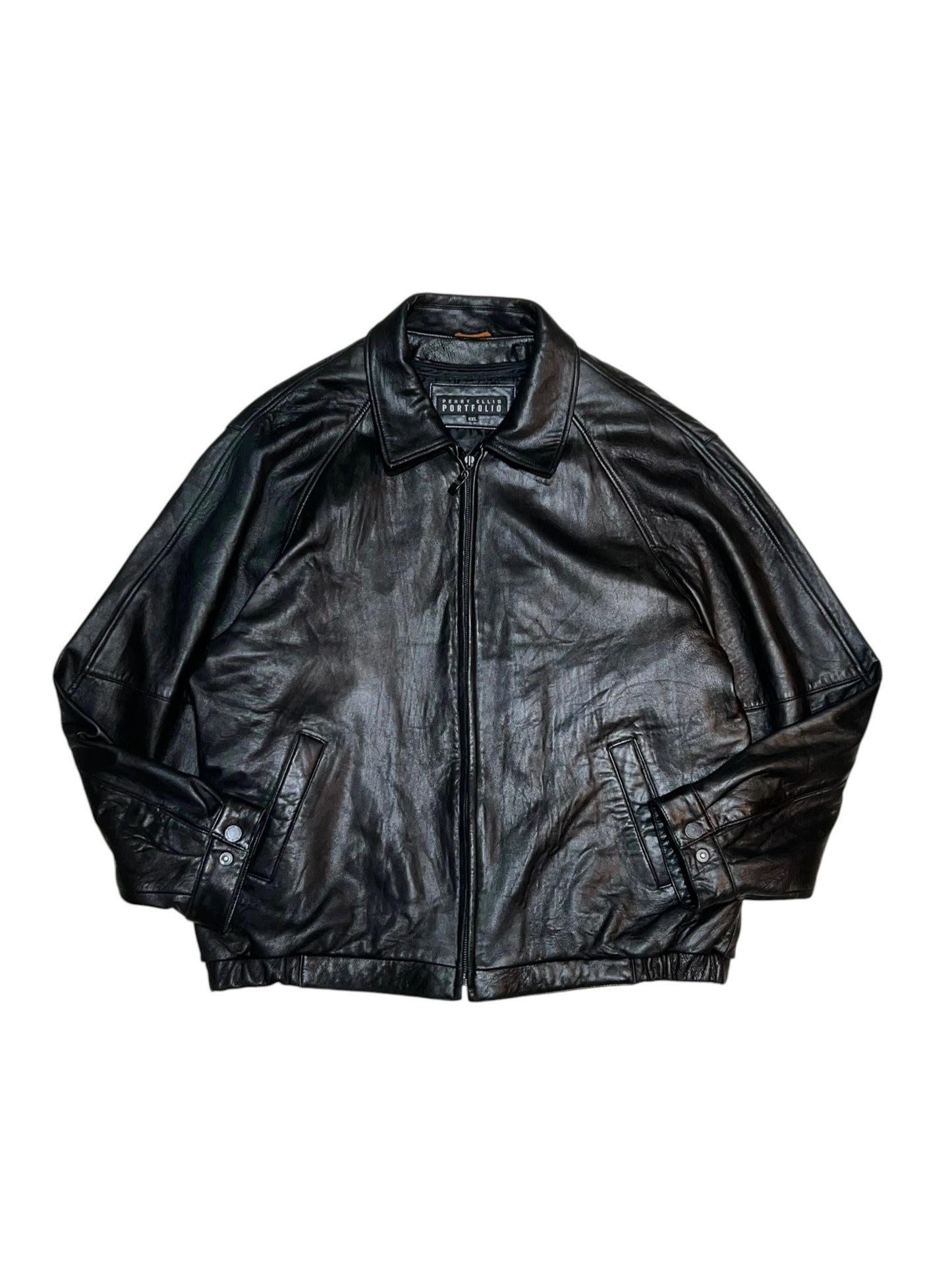 Perry Ellis Portfolio Oversized Leather Jacket