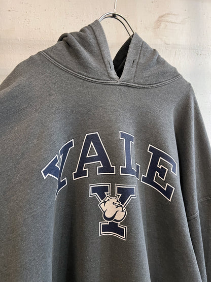 00s vintage Charcoal Yale Printed Hoodie