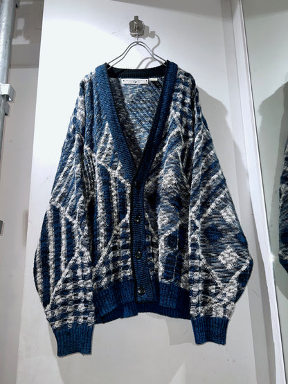 Vintage Patterned Knit Cardigan