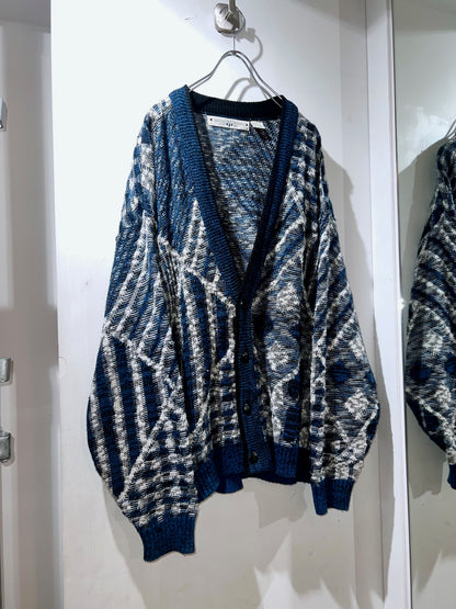 Vintage Patterned Knit Cardigan