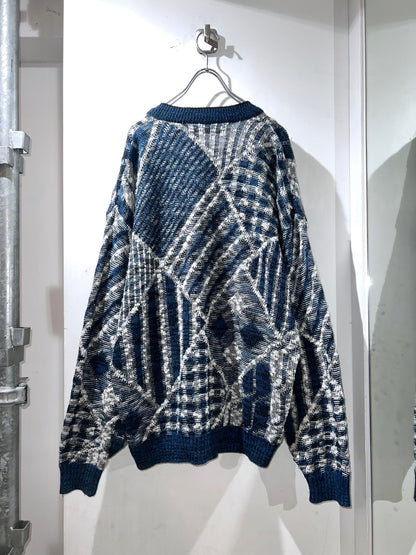 Vintage Patterned Knit Cardigan