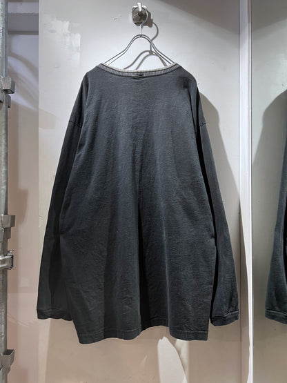 90s NORTHWEST BLUE Rib Line Oversized L/S T-shirt