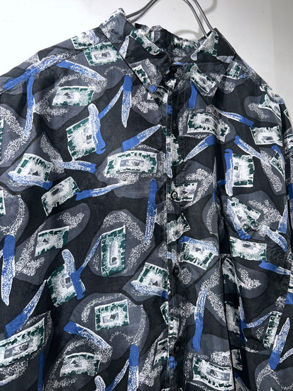 Vintage Silk Abstract L/S Shirt