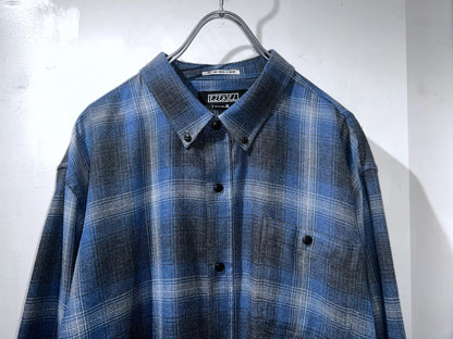 Comfort Weight Ombre Check L/S Shirt Oversized fit