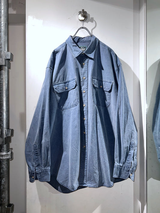 Old WOOLRICH Dull Blue Cotton L/S Shirt