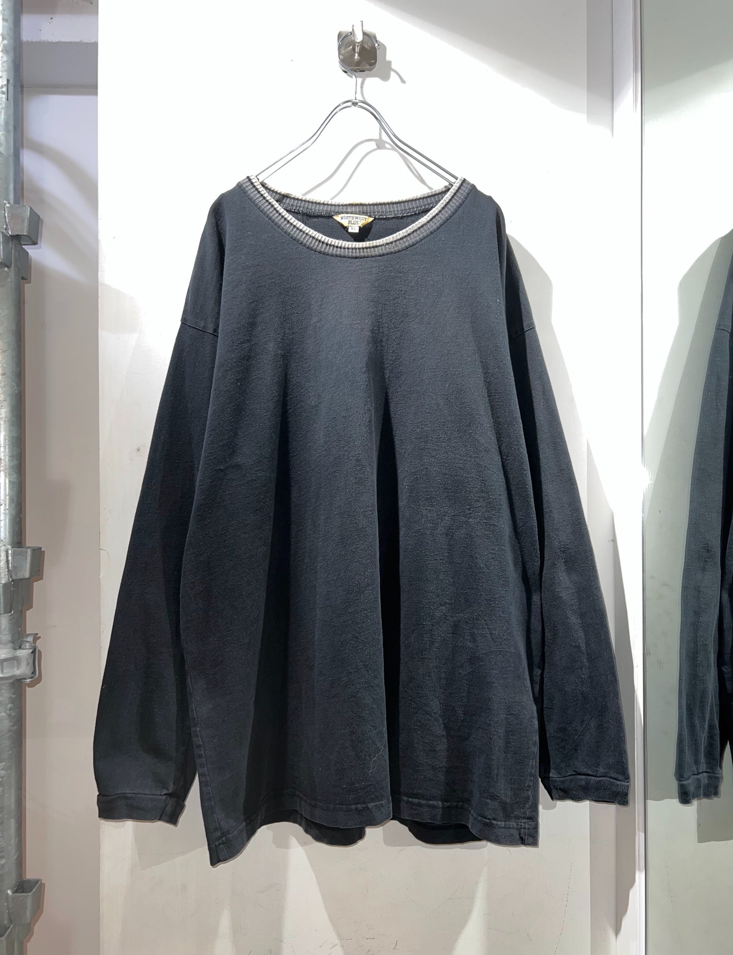 90s NORTHWEST BLUE Rib Line Oversized L/S T-shirt