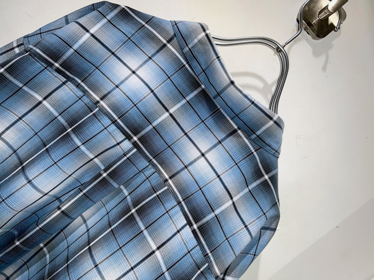 00s Oversized Rayon Mix Ombre Check Shirt