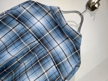 00s Oversized Rayon Mix Ombre Check Shirt