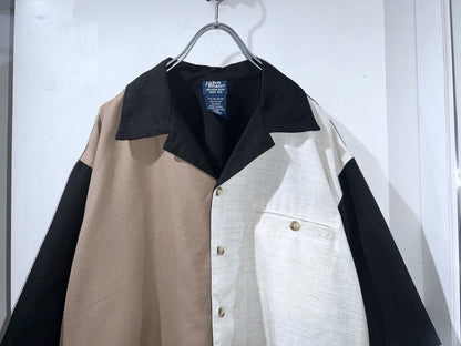 John Blair Open Collar Colorblock Shirt