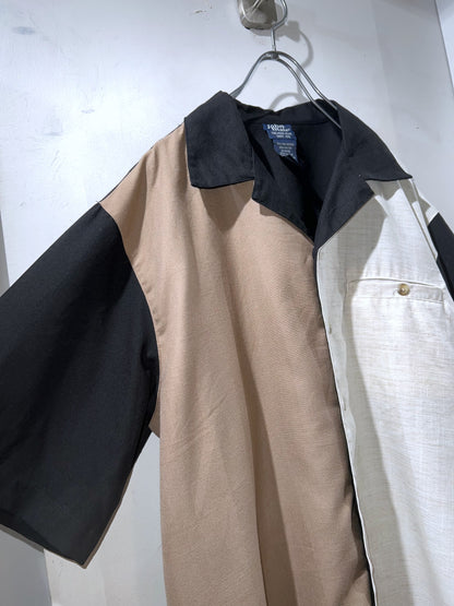 John Blair Open Collar Colorblock Shirt