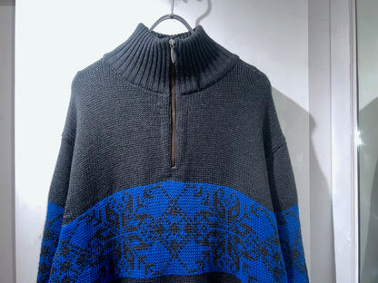 Vintage Quarter Zip Nordic Knit